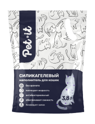 Pet-it - Силикагелевый наполнитель для кошек Crystal Purple, Без аромата