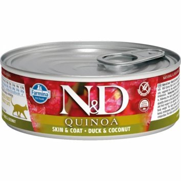 Farmina N&D Quinoa - Влажный беззерновой корм для взрослых кошек с киноа, уткой и кокосом, 80 г