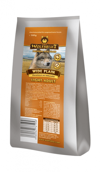 Wolfsblut Wide Plain Light Adult - Сухой корм для собак, с Кониной, Картофелем, Зеленью и Ягодами