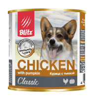 Blitz Classic Dog Chicken whith Pumpkin - Консервы для собак всех пород и возрастов, с Курицей и Тыквой