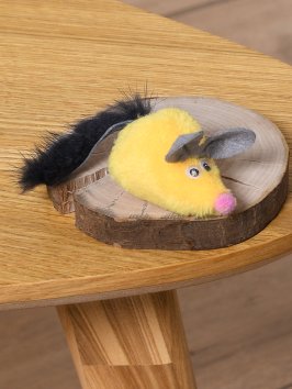 PetSHOP - Игрушка для кошек, Мышка с хвостом из натуральной норки