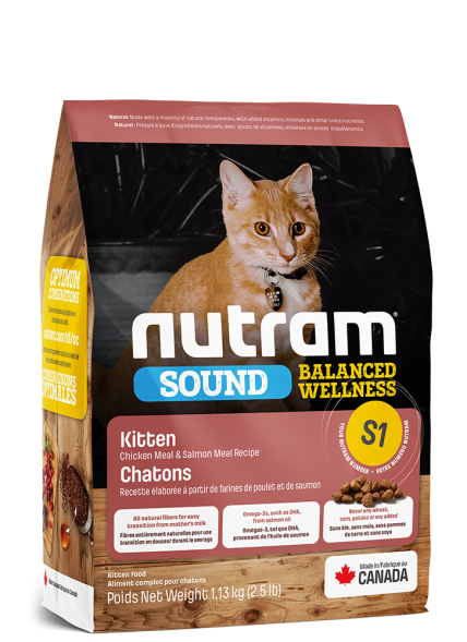 Nutram S1 Kitten - Сухой корм для Котят с курицей и лососем