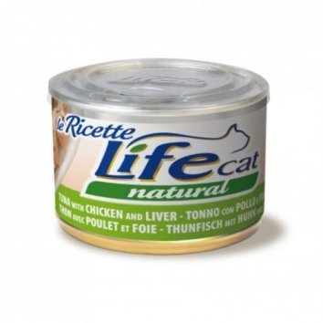 LifeCat - Консервы для кошек с тунцом, курицей и печенью в бульоне 150гр