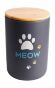 Mr.Kranch - Бокс керамический для хранения корма для кошек MEOW, 1900 мл, черный