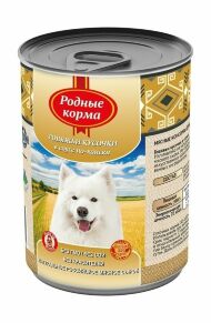 Родные Корма - консервы для собак говяжьи кусочки в соусе по-хански, 970 гр