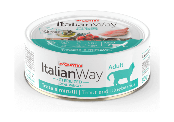 Italian Way Sterilized Ideal weight - Консервы для стерилизованных кошек с форелью, контроль веса 80гр