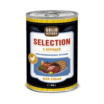 Solid Natura Selection - Корм консервированный для собак, С курицей, 970г