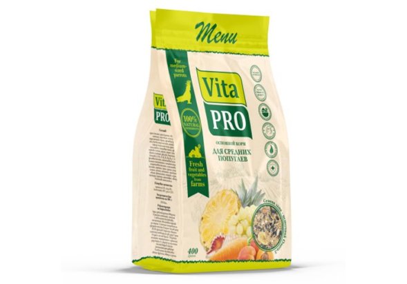 Vita Pro - Основной корм для средних попугаев, 400гр