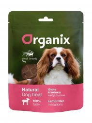 Organix лакомства - Лакомство для собак малых пород "Медальоны из филе ягненка" 100% мясо 50гр
