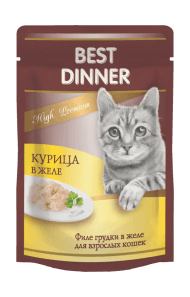 Best Dinner High Premium - Консервы для кошек, Курица в желе, 85 гр