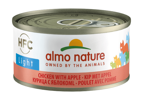 Almo Nature - HFC Light Chicken And Apple - Низкокалорийные консервы для кошек с курицей и яблоком 70 гр