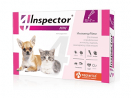 Inspector - Капли на холку от глистов, насекомых, клещей для кошек и собак весом 0,5-2 кг