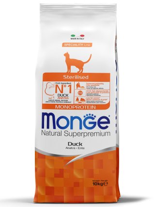 Monge Monoprotein (Монопротеин) Sterilised - Корм для стерилизованных кошек с уткой