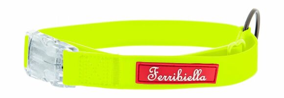 Ferribiella - Ошейник для собак, Cветящийся тонкий, Силиконовый, Желтый
