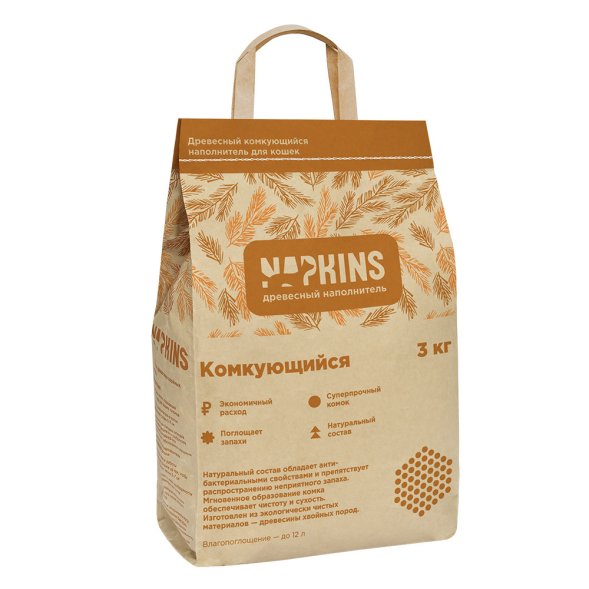 Napkins - Древесный комкующийся наполнитель