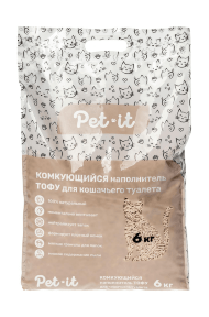 Pet-it - Комкующийся наполнитель для кошек Тофу, Без аромата