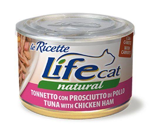LifeCat - Консервы для кошек с тунцом и ветчиной в бульоне 150гр