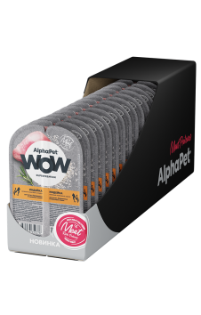 AlphaPet Wow СуперПремиум - Ламистер влажный корм для котят, беременных и кормящих кошек, Индейка 80 гр