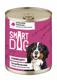 Smart Dog - Консервы для собак и щенков кусочки ягненка в нежном соусе