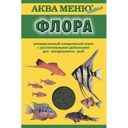 Аква Меню &amp;quot;Флора&amp;quot; - Корм с растительными добавками для рыб, 35 гр