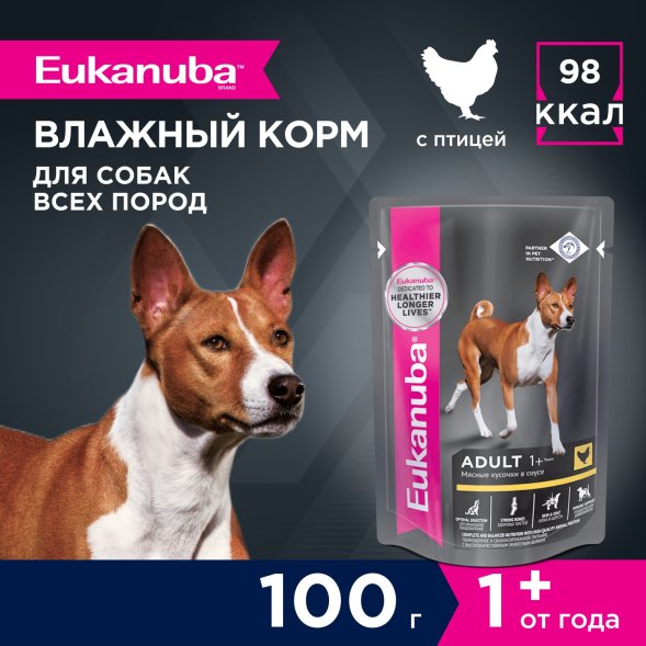 Eukanuba - Влажный корм для взрослых собак, с курицей 100гр