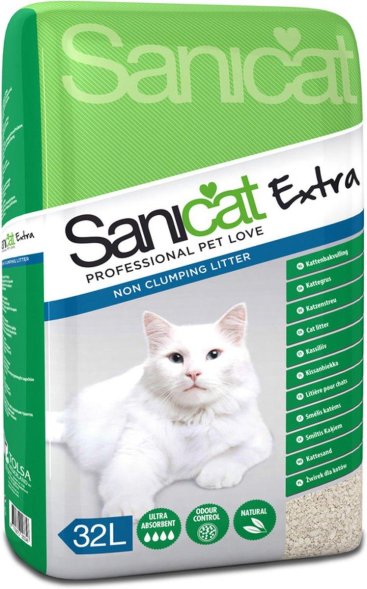 Sani Cat - Впитывающий наполнитель без аромата 32 л (22 кг) (Extra)