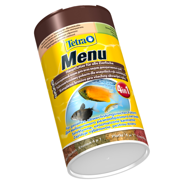 Tetra - Корм для всех видов рыб, 4 вида мелких хлопьев (Menu)