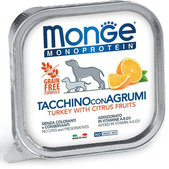 Monge Monoproteico (Монопротеин) - Консервы для собак паштет из индейки с рисом и цитрусовыми
