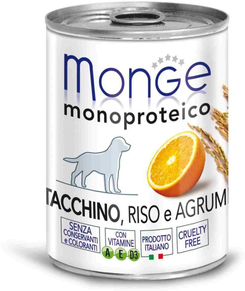 Monge Monoproteico (Монопротеин) - Консервы для собак паштет из индейки с рисом и цитрусовыми