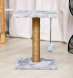 PetSHOP - Когтеточка с полкой, серая с помпоном, джут, мех, 30x30x42 см