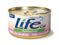 LifeCat - Консервы для кошек тунец с лососем в бульоне 85 гр