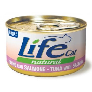 LifeCat - Консервы для кошек тунец с лососем в бульоне 85 гр