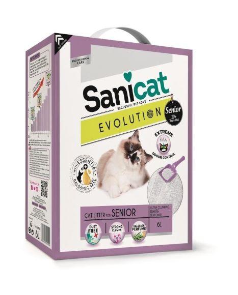SaniCat Evolution Senior - Комкующийся антибактериальный наполнитель для пожилых кошек 5,2кг