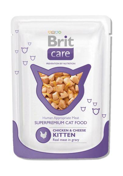 Brit Kitten - Паучи для котят, с курицей и сыром 80 г