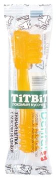TiTBiT - Дентал для собак маленьких пород, зубная щетка с мясом индейки 