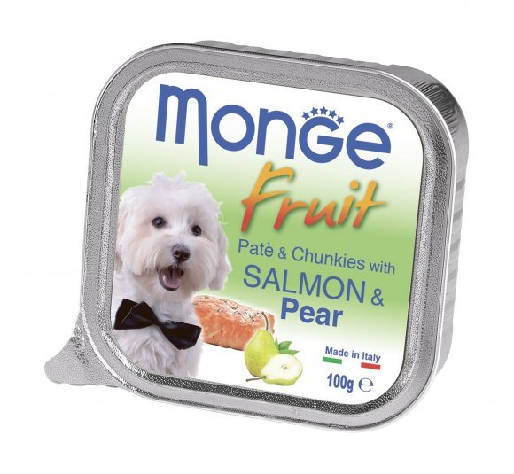 Monge Dog Fruit - Консервы для собак лосось с грушей 100гр