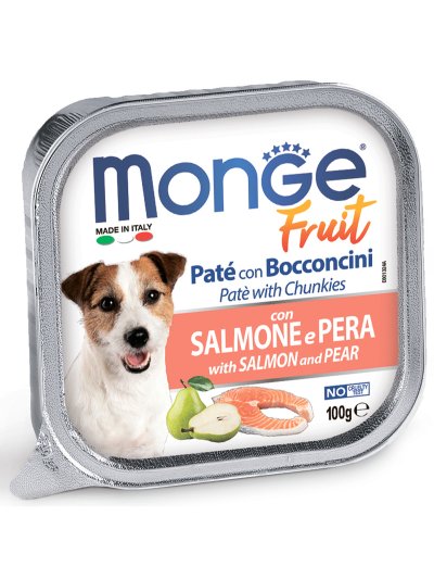 Monge Dog Fruit - Консервы для собак лосось с грушей 100гр