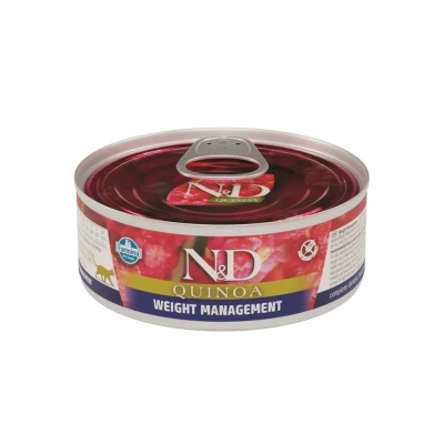 Farmina N&D Quinoa Weight - Влажный беззерновой корм для взрослых кошек для контроля веса с киноа и ягненком, 80 г Farmina N&D Quinoa Weight - Влажный беззерновой корм для взрослых кошек для контроля веса с киноа и ягненком, 80 г