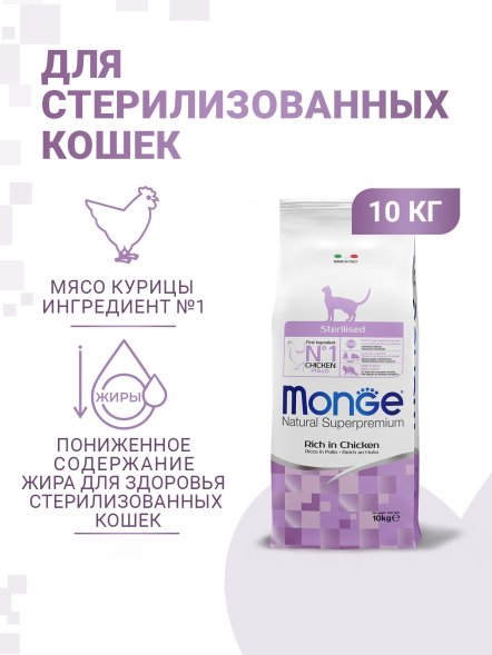 Monge Sterilised - Сухой корм для стерилизованных кошек