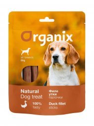 Organix лакомства - Лакомство для собак "Палочки из филе утки" 100% мясо 50гр