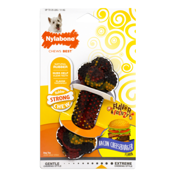 Nylabone - Косточка для собак жесткая, чизбургер с беконом, S 