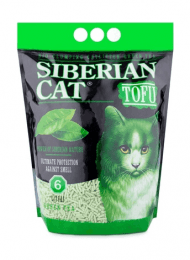 Сибирская кошка - Комкующийся наполнитель Тофу "Зеленый чай", 6 л