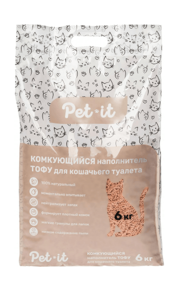 41816.580 Pet-it - Komkyushiisya napolnitel dlya koshek Tofy, Persik kypit v zoomagazine «PetXP» Pet-it - Комкующийся наполнитель для кошек Тофу, Персик