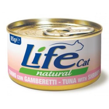 LifeCat - Консервы для кошек тунец и креветки в бульоне