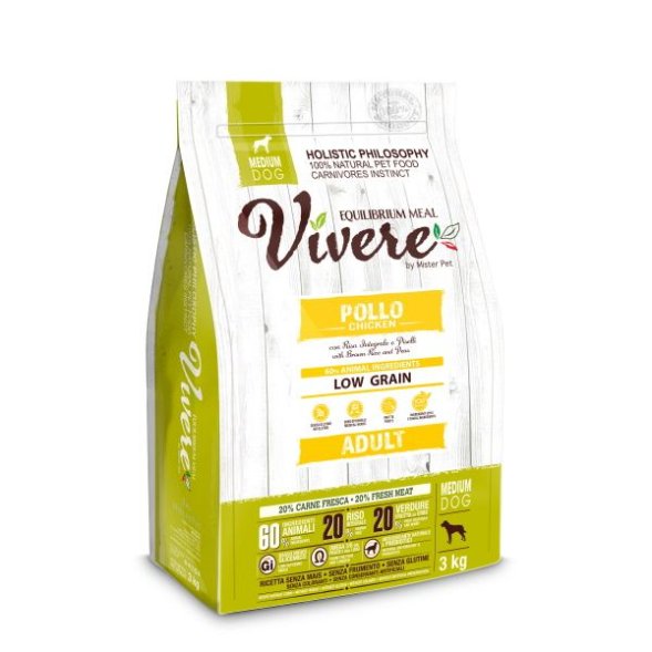 Vivere - Сухой корм для собак средних пород курица