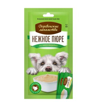 Деревенские Лакомства - Лакомства для собак, нежное пюре из мяса индейки