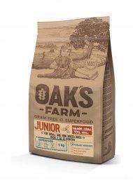 Oak's Farm Junior - Сухой корм для щенков мелких пород c 4 до 12 месяцев, лосось