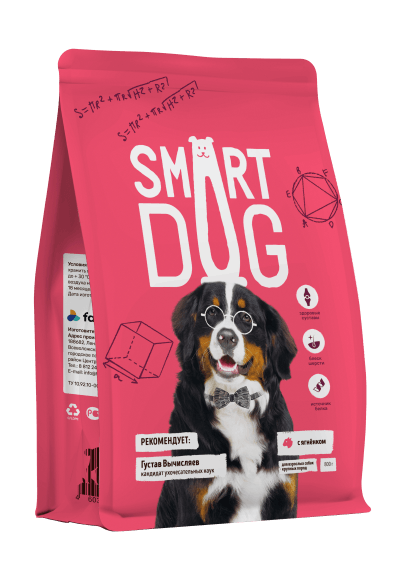 23461.580 Smart Dog - Syhoi korm dlya sobak krypnih porod, s yagnenkom kypit v zoomagazine «PetXP» Smart Dog - Сухой корм для собак крупных пород, с ягненком