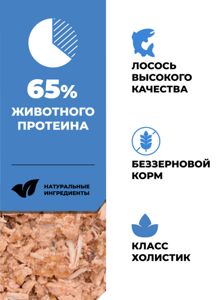 Go&amp;#039;Kitchen Hair&amp;amp;Skin - Консервы полнорационные для взрослых собак и щенков с лососем и треской, 100гр