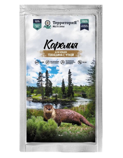 Территория Карелия - Пауч для кошек, говядина с уткой, 85гр